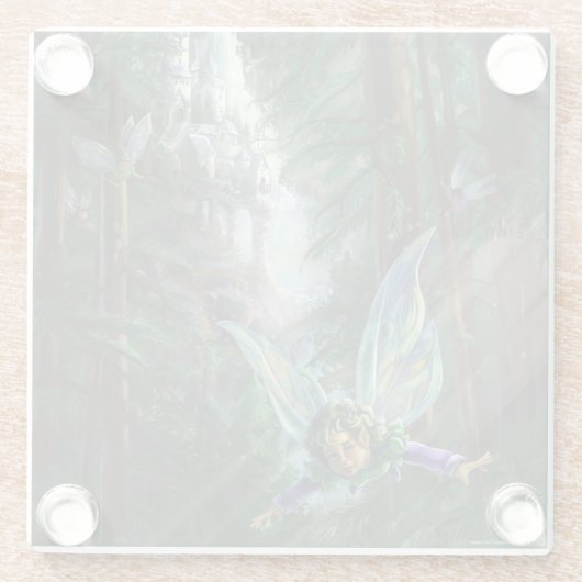 Casteel van Fairy en Yosemite Herfsten Glazen Onderzetter (Achterkant)