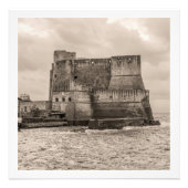 Castel dell'Ovo toned in sepia Foto Afdruk (Voorkant)