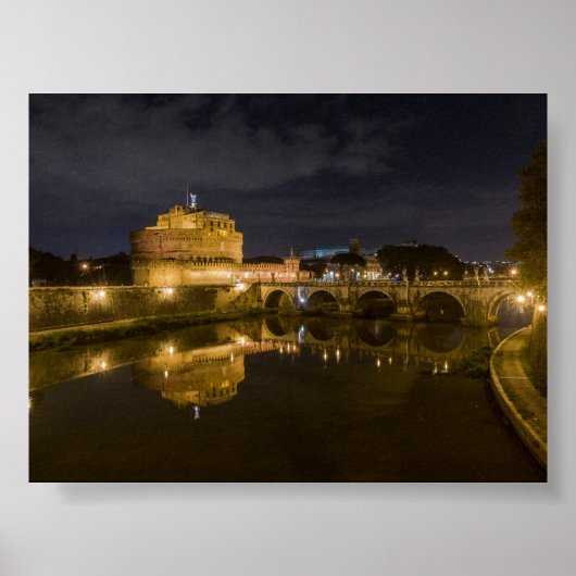 Castel Sant Angelo by night Poster (Voorkant)