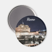 Castel Sant Angelo 's nachts in Rome Magnet Magneet (Voorkant / Achterkant)
