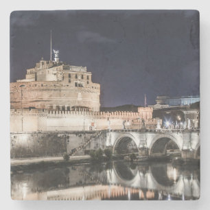 Castel Sant Angelo 's nachts in Rome Stenen Onderzetter