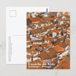 Castelo de Vide daken. Alentejo, Portugal. Briefkaart