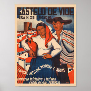 Castelo de Vide Portugal Vintage Poster 1930