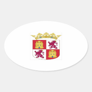 Castilla y León (Spanje) Wapenschild Ovale Sticker