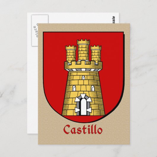 Castillo Ancestral Heraldic Shield Briefkaart (Voorkant / Achterkant)