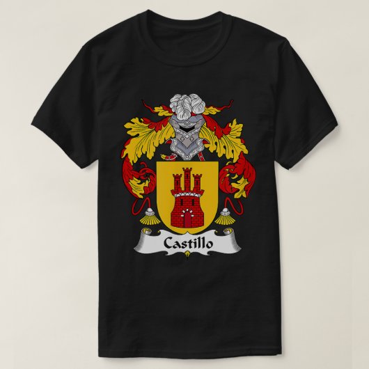 Castillo Coat of Arms Family Crest T-shirt (Design voorkant)