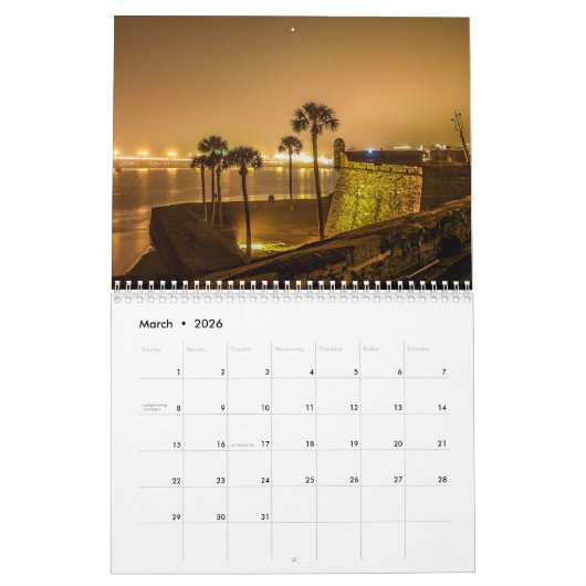 Castillo de San Marcos Kalender (Mar 2026)