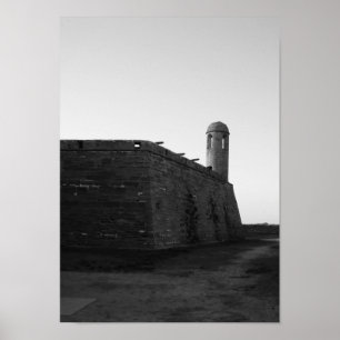 Castillo de San Marcos St. Augustine Florida B&W Poster