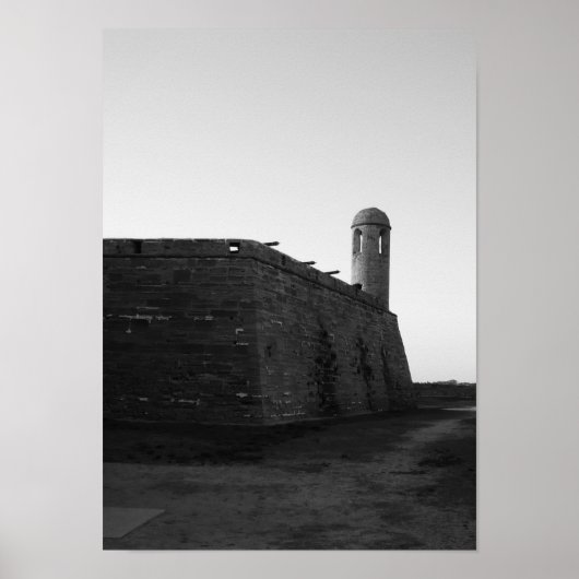 Castillo de San Marcos St. Augustine Florida B&W Poster (Voorkant)