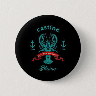 Castine Maine Kreeften Vissen Vakantie Strand Souv Ronde Button 5,7 Cm