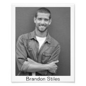 Casting Call Headshots 8x10 Black White Conversion Foto Afdruk (Voorkant)