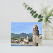 Castle and Church of Collioure in Frankrijk Briefkaart (Staand voorkant)