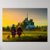 Castle and Meadow Print Poster (Voorkant)