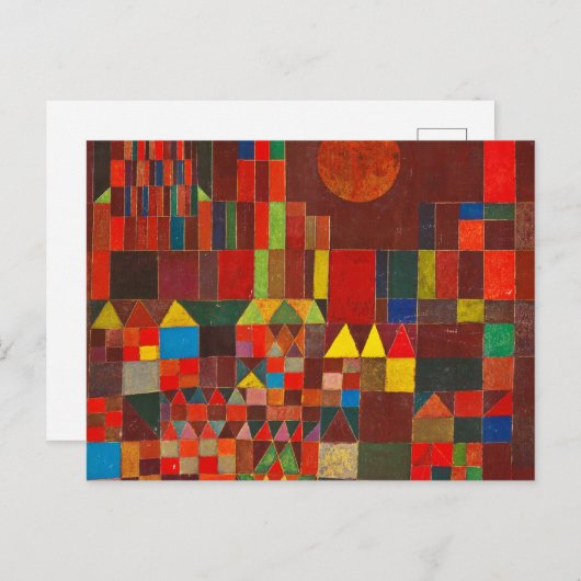 Castle and Sun, 1928, door Paul Klee Briefkaart (Voorkant / Achterkant)