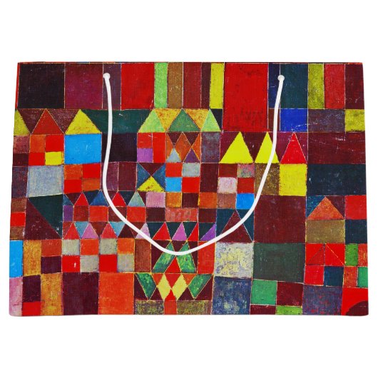 Castle and Sun, Paul Klee Large Gift Bag Groot Cadeauzakje (Voorkant)