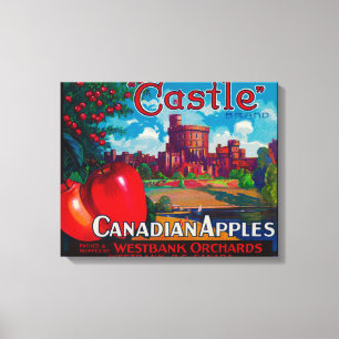 Castle Apple Label - Westbank B.C. Canada Canvas Afdruk