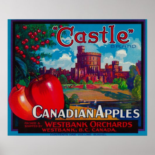 Castle Apple Label - Westbank B.C. Canada Poster (Voorkant)