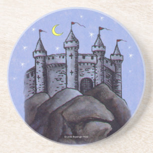 Castle bij Night Zandsteen Onderzetter