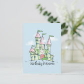 Castle Birthday Princess Briefkaart (Staand voorkant)