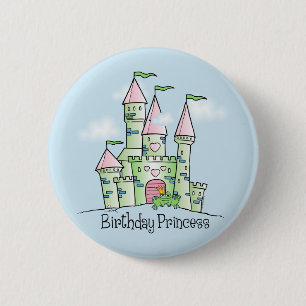 Castle Birthday Princess Ronde Button 5,7 Cm