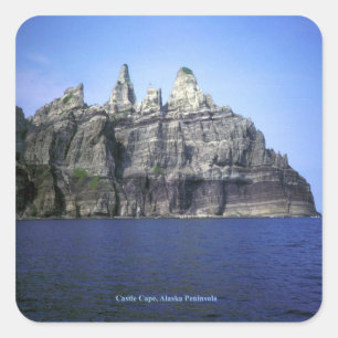 Castle Cape op het Alaska-schiereiland Vierkante Sticker