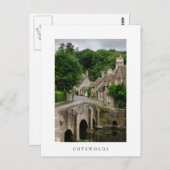 Castle Combe White text briefkaart (Voorkant / Achterkant)