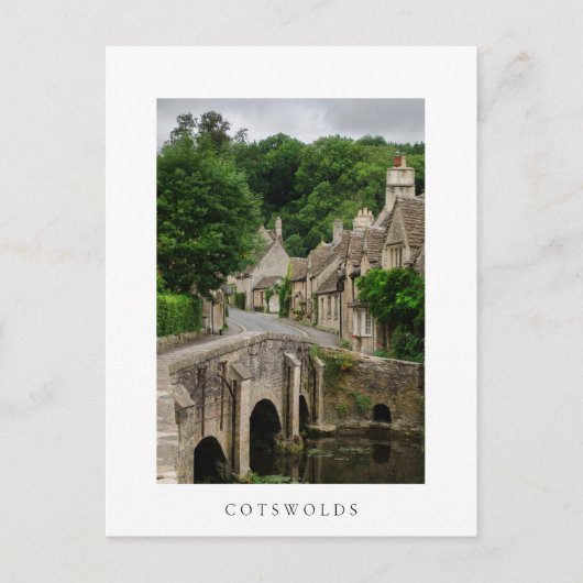 Castle Combe White text briefkaart (Voorkant)