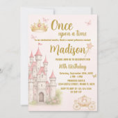 Castle & Crown Princess Invitation d'anniversaire (Devant)