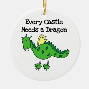Castle Dragon Keramisch Ornament