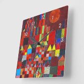 Castle en Sun, Paul Klee Vierkante Klok (Hoek)