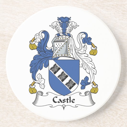 Castle Family Crest Zandsteen Onderzetter (Voorkant)