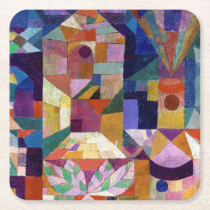 Castle Garden, Paul Klee Vierkante Kartonnen Onderzetter