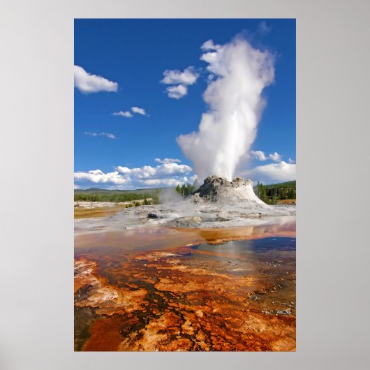 Castle Geyser Eruption Yellowstone National Park Poster (Voorkant)