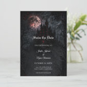 Castle Gothic wedding save the date invitation (Debout devant)