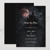 Castle Gothic wedding save the date invitation (Devant / Derrière)