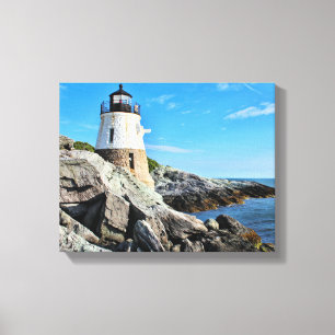 Castle Hill Lighthouse, Rhode Island Canvas Afdruk