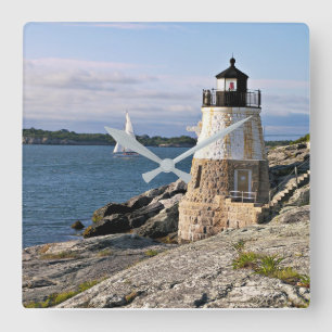 Castle Hill Lighthouse, Rhode Island Vierkante Klok