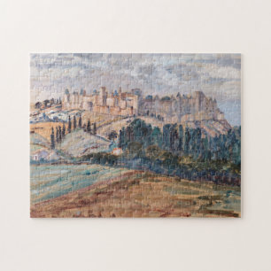 Castle, Hills, Trees Landscape Scene Puzzle Legpuzzel