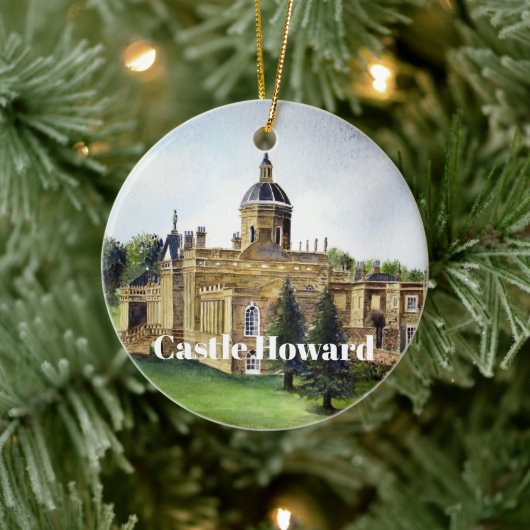 Castle Howard North Yorkshire Waterverf Painting Keramisch Ornament (Boom)