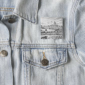 Castle Howard Vierkante Button 5,1 Cm (In situ)