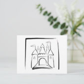 Castle Illustration met Drawbridge Briefkaart (Staand voorkant)