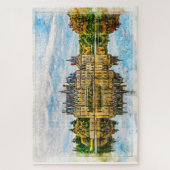 Castle in de herfst. Frankrijk. Legpuzzel (Verticaal)