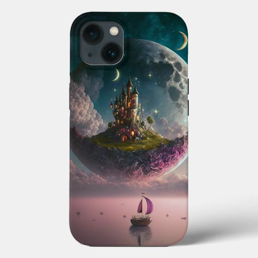 Castle in de Moon Fantasy Hoesje-Mate iPhone Case (Achterkant)