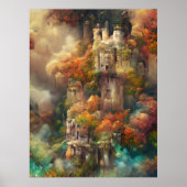 Castle in Forest, Fantasy Oerwoud, Magic Castle Po Poster (Voorkant)