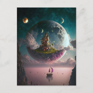 Castle in het Briefkaart Moon Fantasy Art