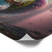 Castle in het Poster Moon Fantasy Art (Hoek)