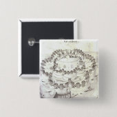 Castle in the Downes, 1539 Vierkante Button 5,1 Cm (Voorkant /achterkant)