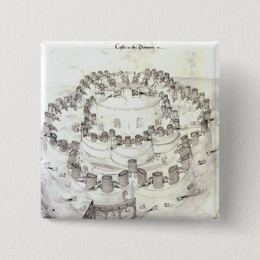 Castle in the Downes, 1539 Vierkante Button 5,1 Cm (Voorkant)