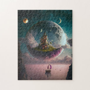 Castle in the Moon Fantasy Art Jigzaag Puzzle Legpuzzel