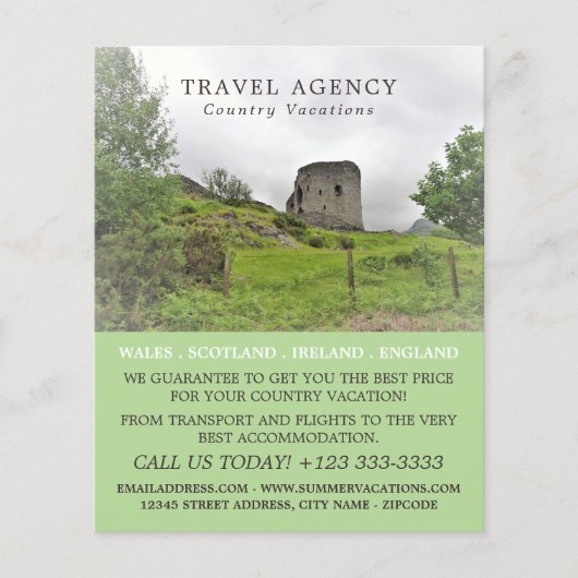 Castle Landscape, Travel Agency Advert Flyer (Voorkant)